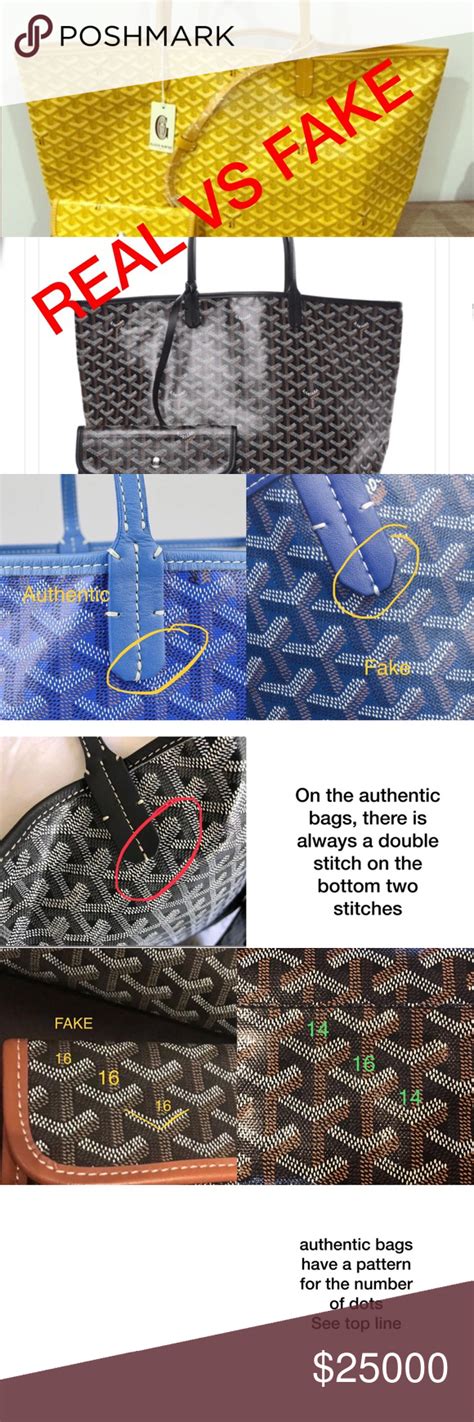 authentic vs fake goyard|authentic goyard handbags.